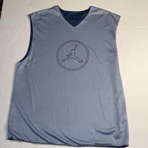 VTG Air Jordan Men's Mesh Reversible Basketball Practice Jersey L/XL Blue GOAT